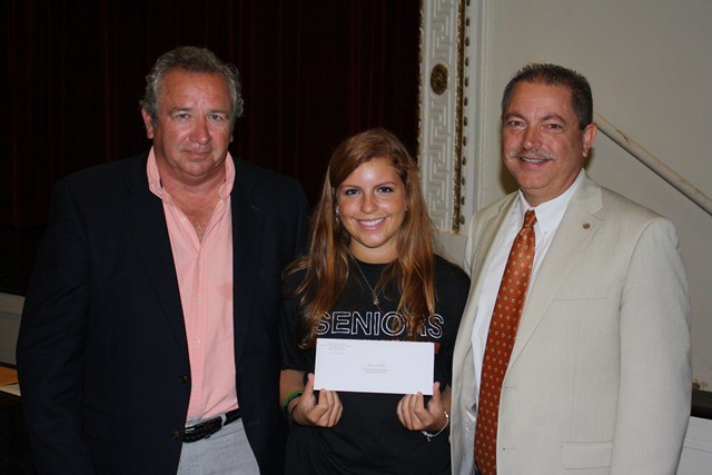 Kevin Sparks and Paul Twardy present scholarship check